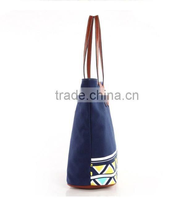 2013 Wholesale Embroider Flower Canvas Tote Beach Bag
