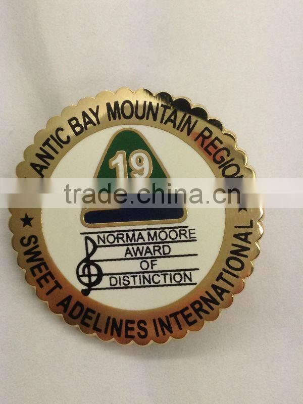 Custome metal gift epola badge / imitation lapel pins check pattern tartan design