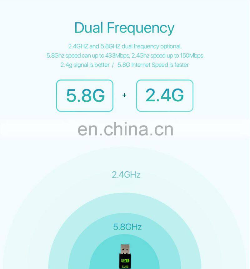 ALLINGE XYY374 Mini WIFI USB Adapter WD-4510AC USB WiFi Dongle 600Mbps wireless usb