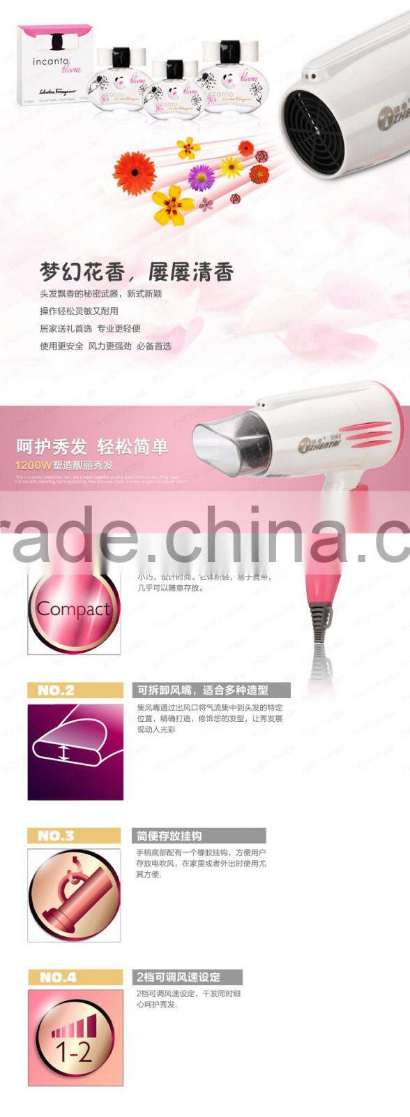 Low price Hair drier ,Alibaba China supplier ,Portable Travel Hair Dryer Folding Hand Dryer