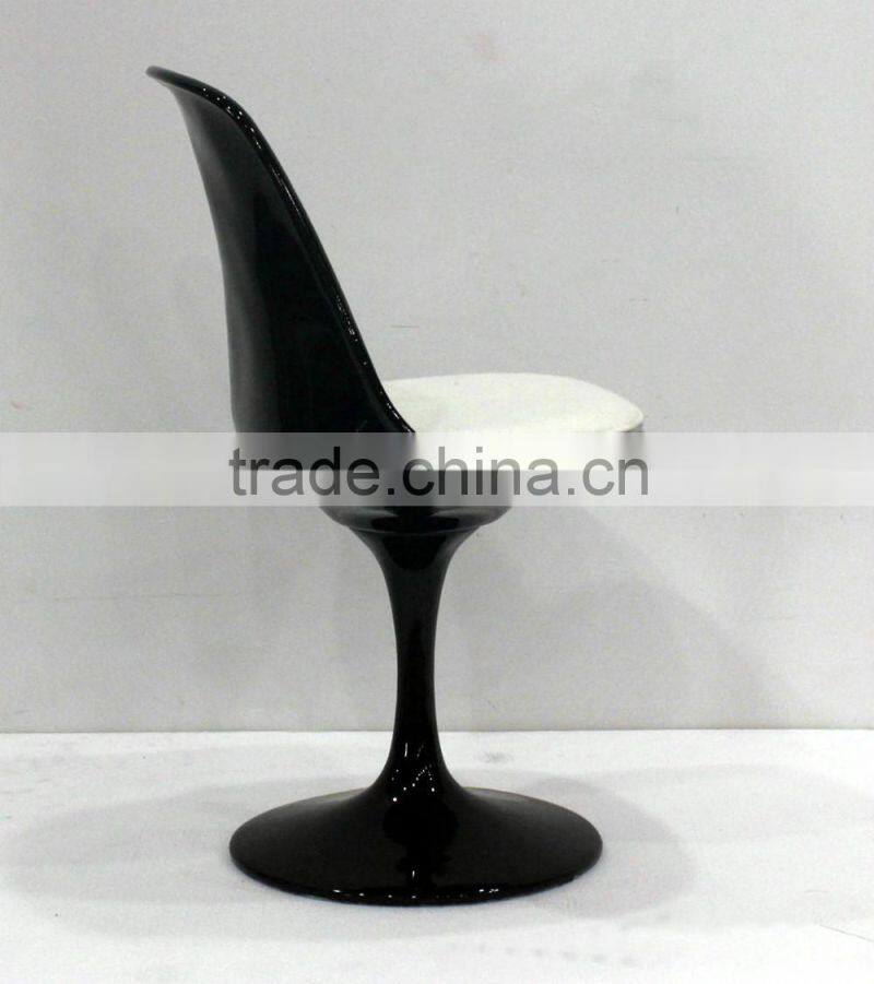 replica classic fiberglass armless tulip side chair with fabric cushion by Eero Saarinen