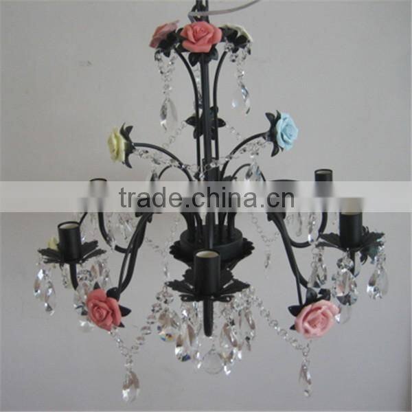 modern ceramics flower crystal chandelier