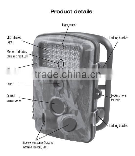 Outdoor Hunting Thermal Vision Camera With 42pcs 940nm infrared Trail Camera IP 54 Protected