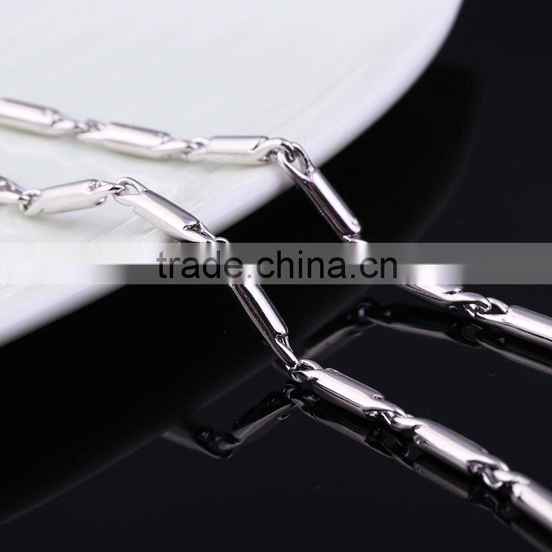 good selling fashion jewelry high quality rhodium plated chain necklace