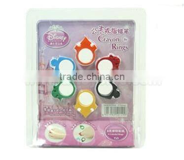 6 color Ring Crayons plastic crayons