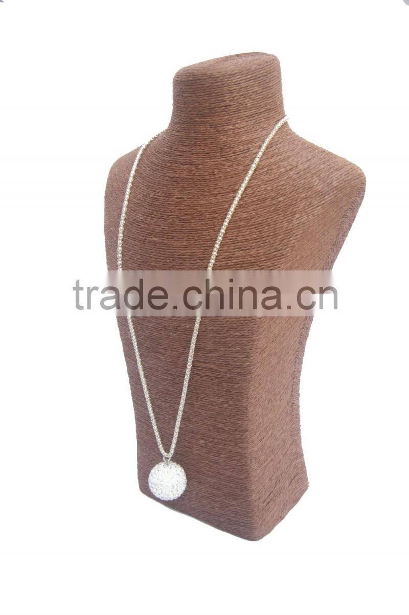2015 new products natural paper twine necklace jewelry display stand A-22
