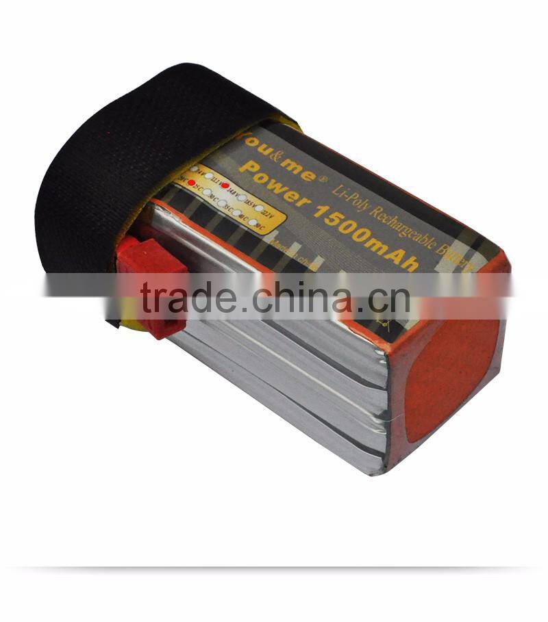 You&Me 4S 14.8V 1500mAh 25C Rechargeable Lithium Polymer Battery For Quadcopters RC Models