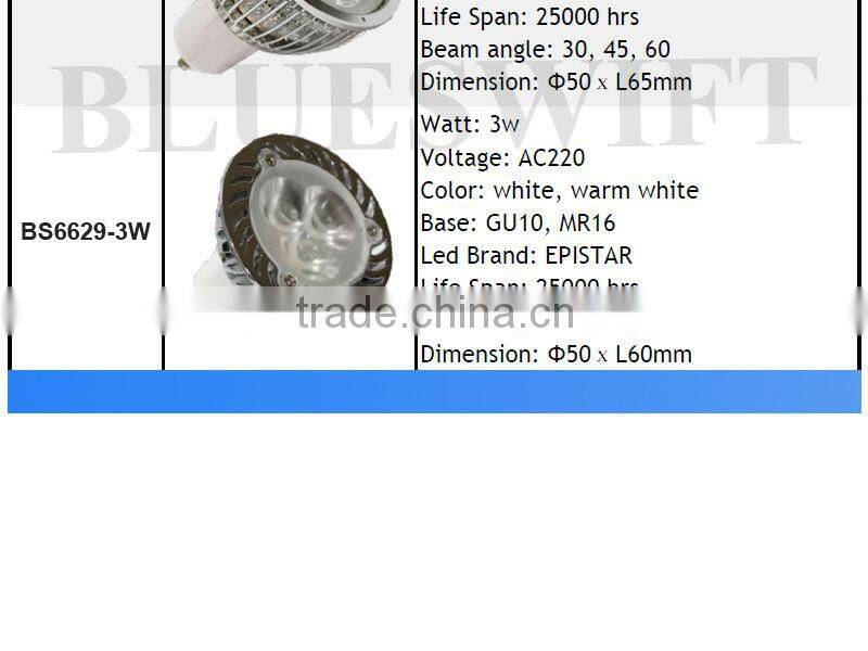 New design aluminum mr16 dimmable led spot light