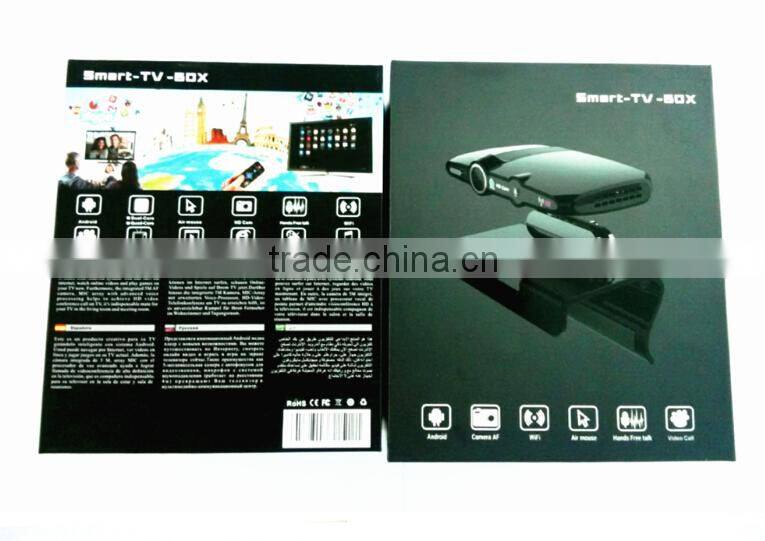 smart TV Box HD23 RAM 1GB ROM 8GB Android 4.4 OS Quad core internet smart tv box with webcam