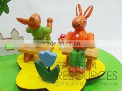 Oval Shape Music Box Easter Rabbit School