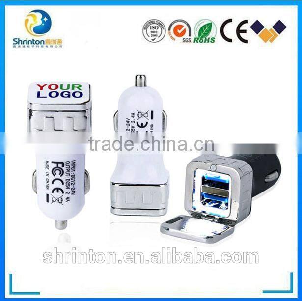 wholesale price 2 port usb car charger with CE FCC Rohs approval