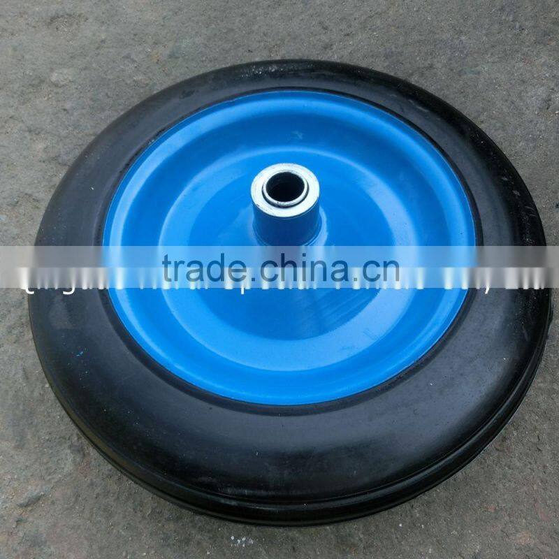 14" solid rubber wheel for wheelbarrow