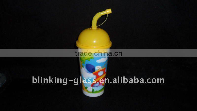 double wall plastic cups with straw - 650ml