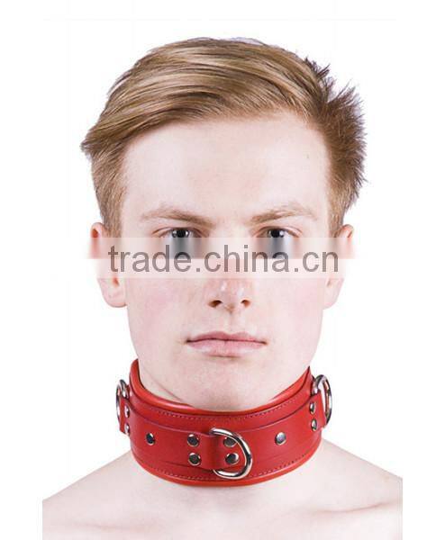 NEW 2015 BLACK BONDAGE 3D RING COLLAR SOFT LEATHER MATERIAL