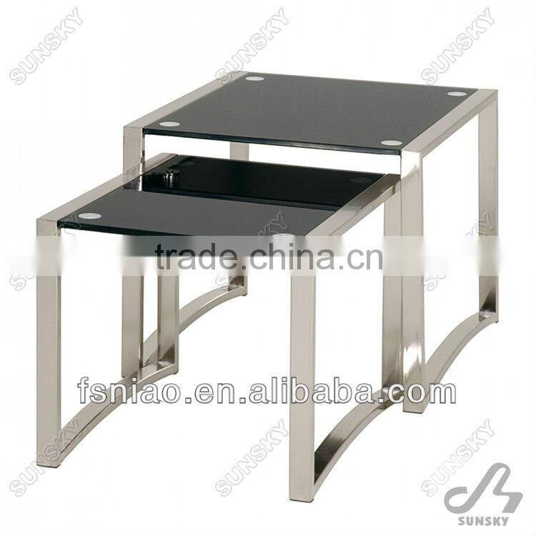 modern tempered glass nesting coffee table 4285
