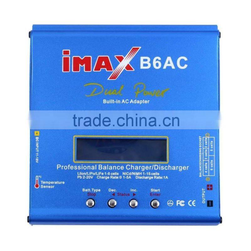 80W iMAX B6AC B6 AC Dual Power LCD Control Digital Lipo Lipro NiMH 3S/4S/5S RC Battery Balance Charger Batteries Discharger EU/A