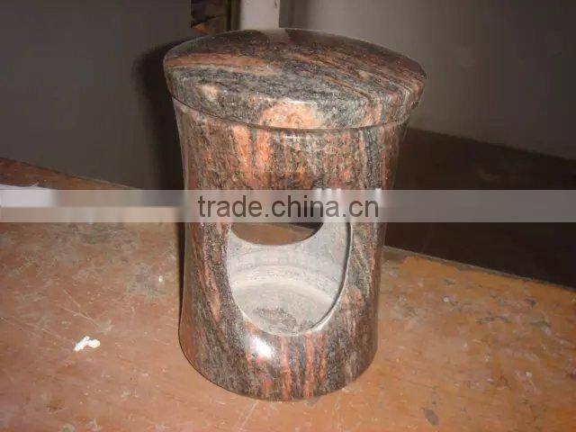 stone candleholder for tombstone and headstone