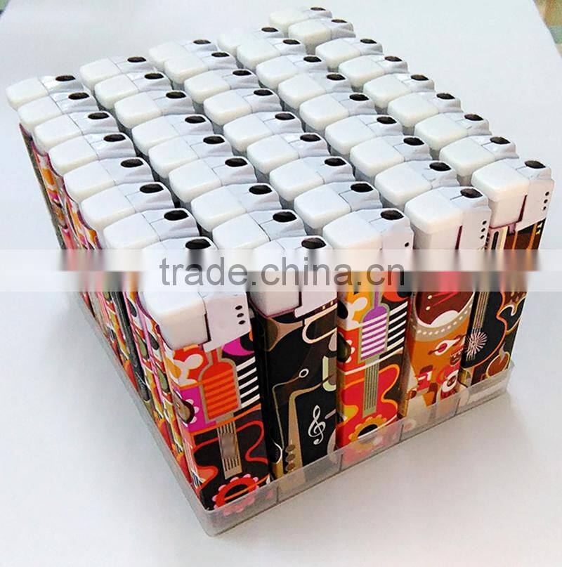 2016 Customized sticker refillable plastic electronic lighter for cigarette
