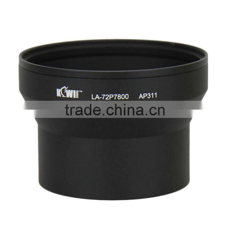 Kiwifotos Lens adapter tube LA-72P7800 provides 72mm filter mount for NIKON COOLPIX P7800 and COOLPIX P7700 digital camera