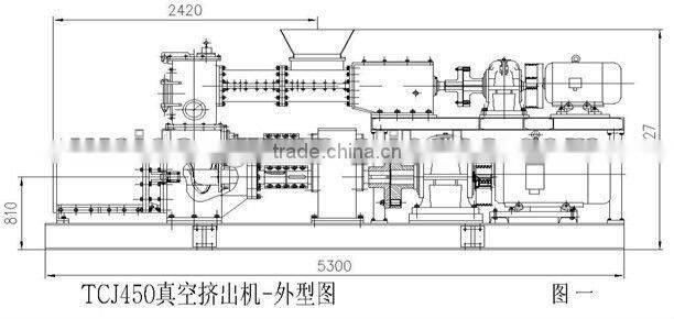 de-airing extruder for clay roofing tiles and terracotta tiles
