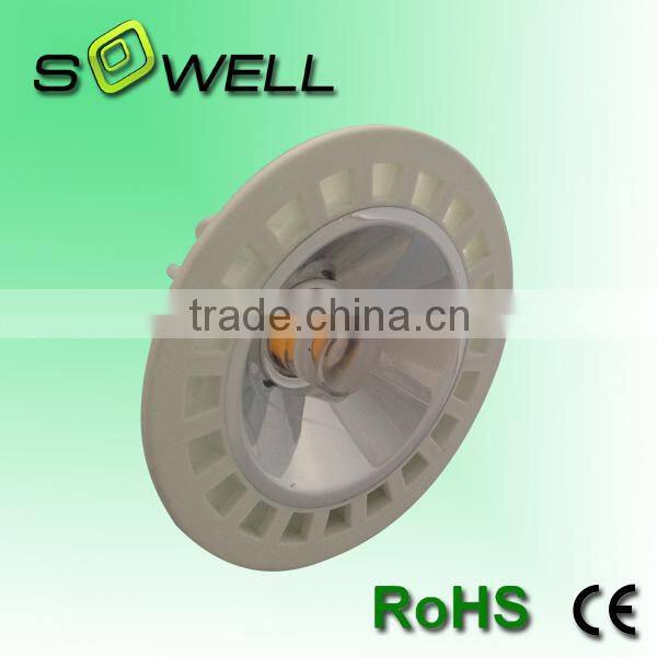 15w 100-265V GU10 Aluminum+plastic CE/RoHS/SASO COB AR111 LED spot lighting