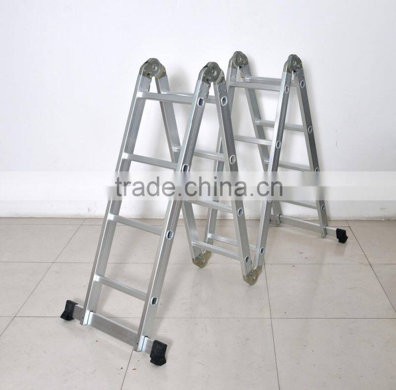 4 x 4 folding aluminium ladder multi purpose function aluminium ladders AY-404 with EN131