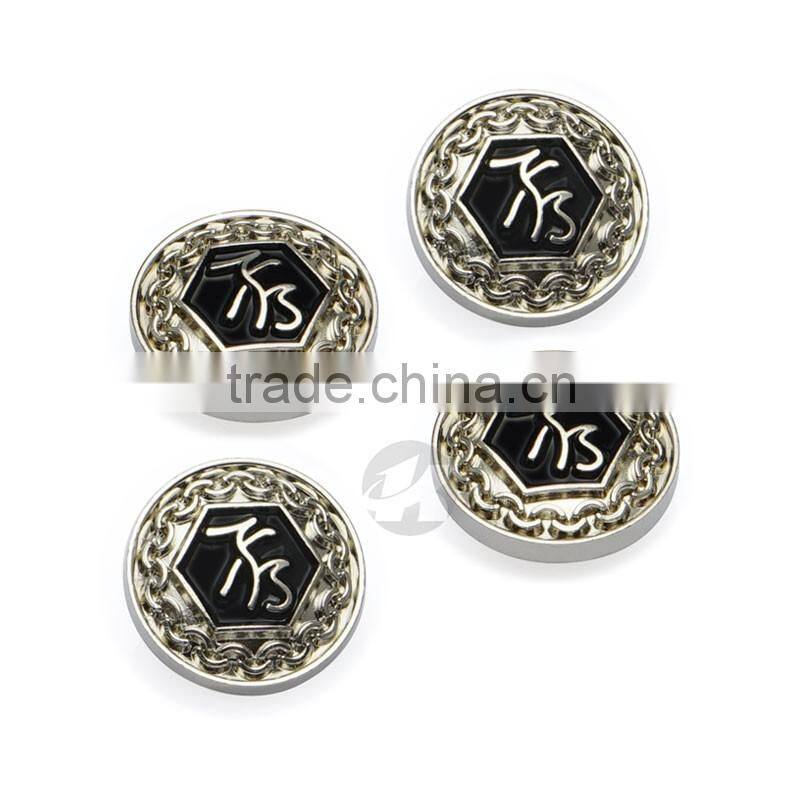 Custom China Cheap Round Shape Engraved Metal Buttons caps