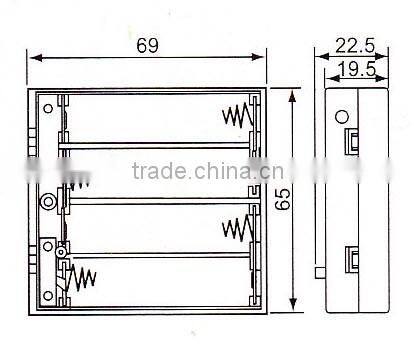 ON/OFF Switch Black 4 x 1.5V AA Batteries Holder Case Storage Box with lead wire