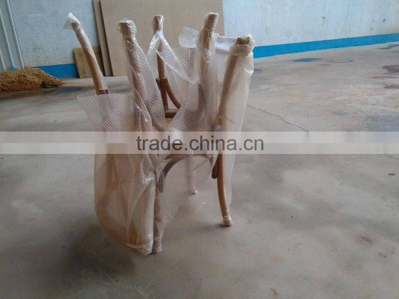 Oak wood x cross back chairs with soft cushions