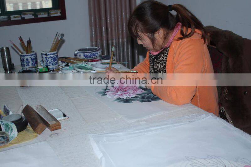 100% handmade painting 100% specifical silk base material China painting