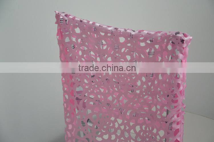 Fancy blush laser cut felt wedding chair cap covers