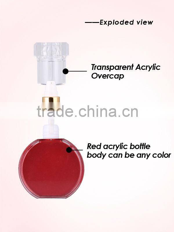 30ml Round Red acrylic lotion pump bottle innovative cosmetic packaging bottle