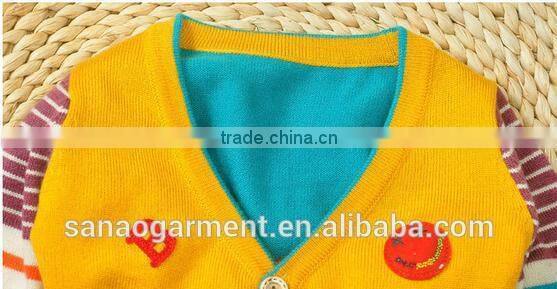 v-neck single-breasted sweater cardigan Cashmere color matching stripes