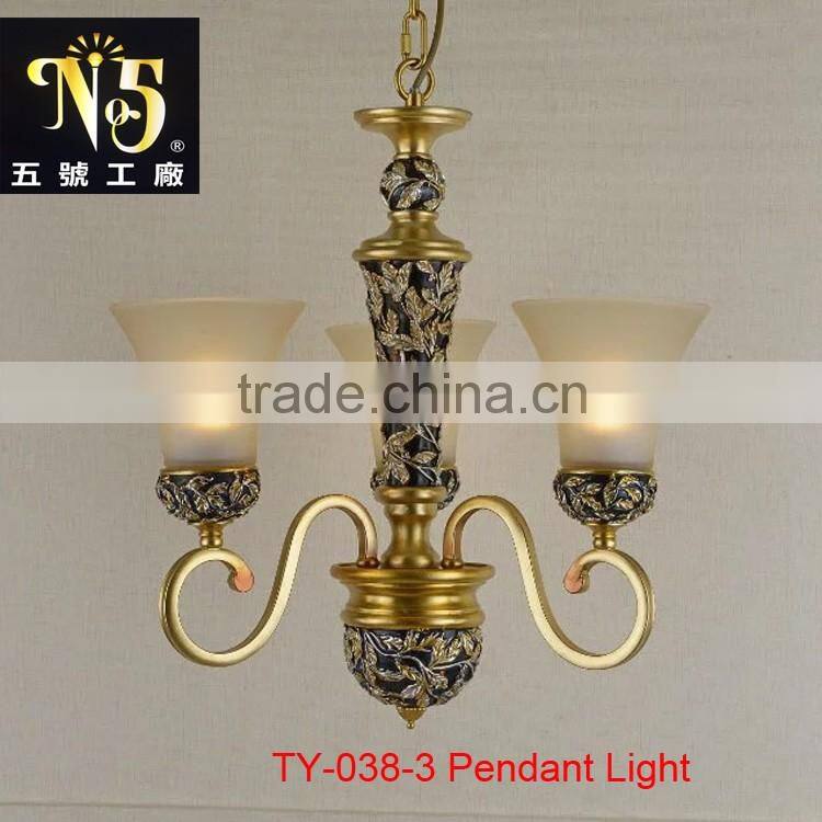 2016 New Design American Style Led Iron Pendant Light For Indoor Decoration With Factory With Flower Patern