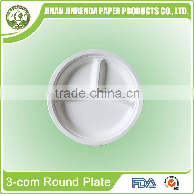 Customized SGS FDA water-proof food tray sugarcane bagasse paper cup plate