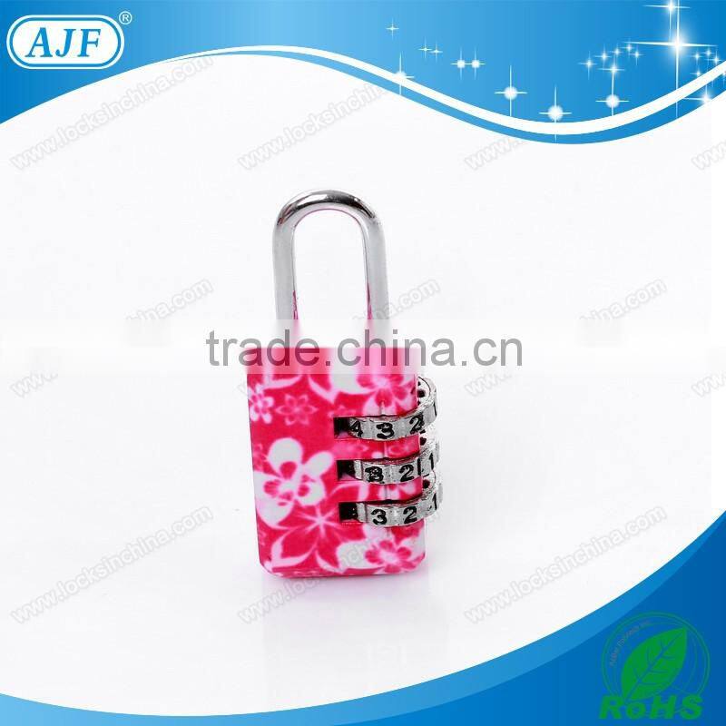 AJF 2015 newest colorful metal box combination lock, handbag twist lock