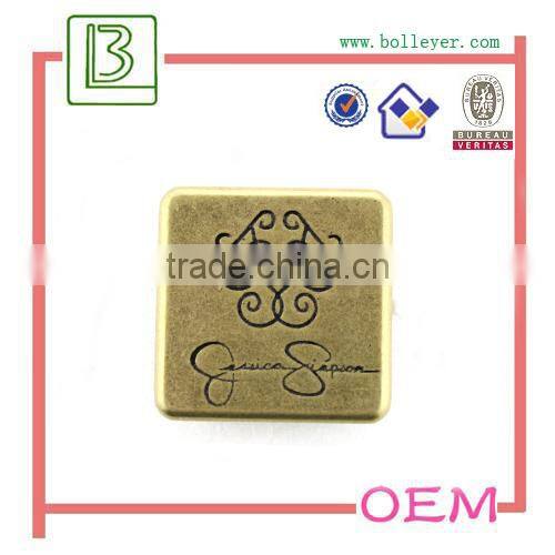 Brushed Anti Brass Metal Name Badge for Jeans