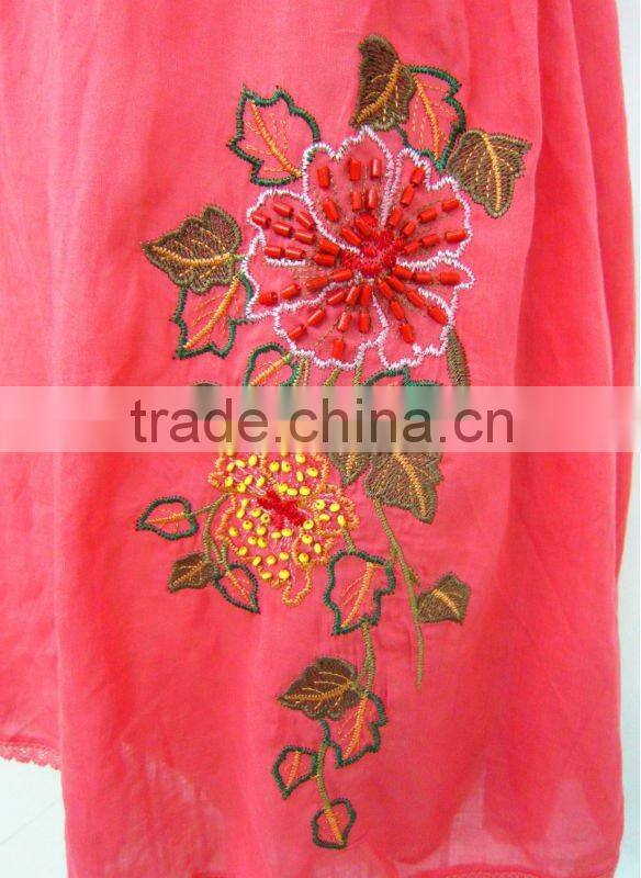 latest designer women spaghetti strap bangkok dress embroidered design