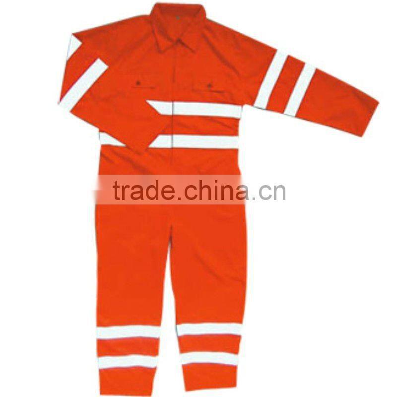 High visibility reflective Red Safety uniform coverall durable workwear