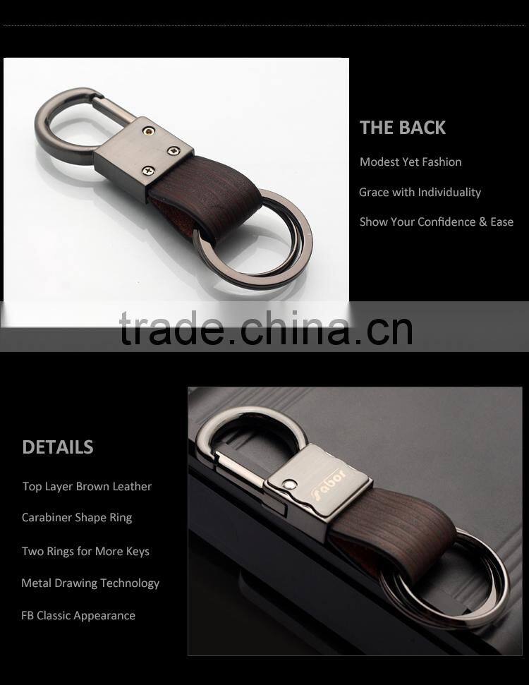 D Shape Hanger Multi Rings Leather Key chains