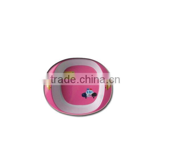 Wholesale anti broken pink kids melamine dinner dish set for children