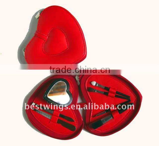 Heart-shape Professional Make up brush Set&Manicure Set+Manufacturer Direct