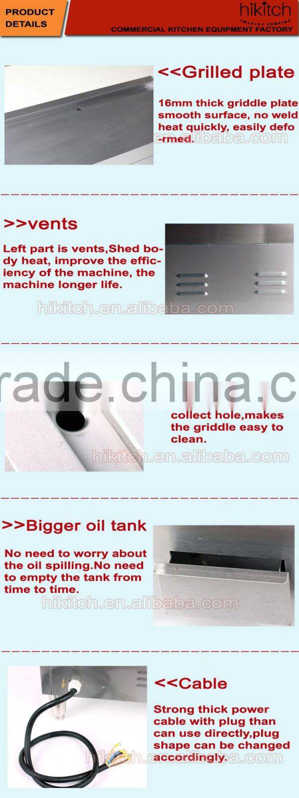 Commercial Stainless Steel Gas Flat Griddle with Cabinet