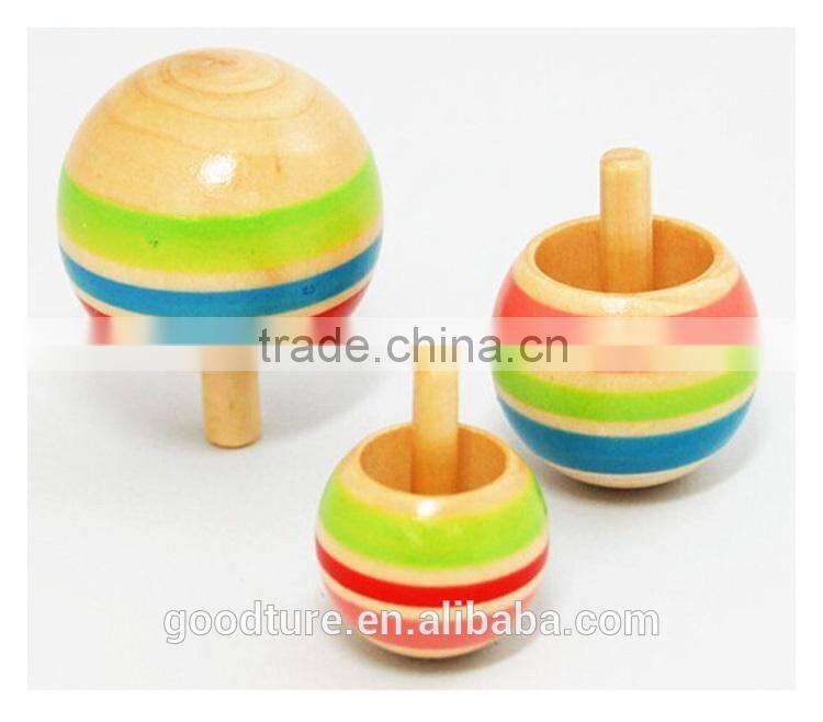 2015 Hot Sale Set Of Three Scopperil In Different Size Wooden Pet Top