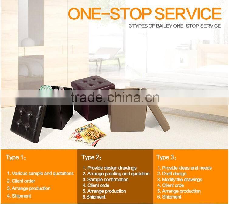 home storage nice faux leather folding storage box chair