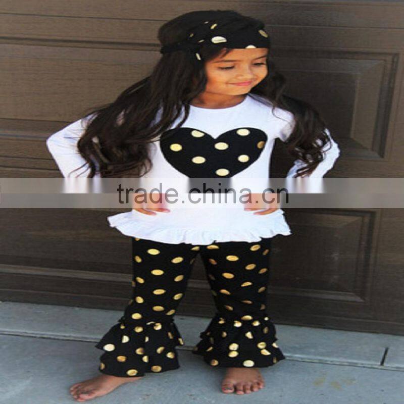 wholesale fall long sleeve children clothes floral baby girl boutique outfit