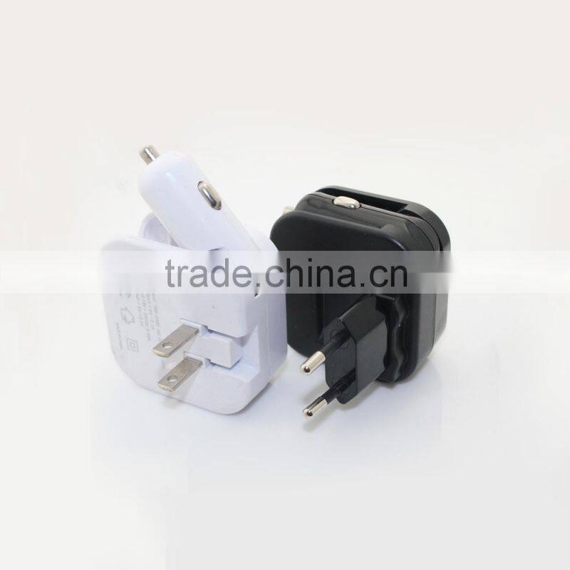 Dual usb wall charger with dual usb car charger