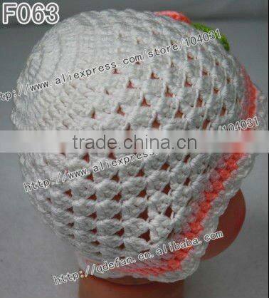 Wholesale 100% cotton baby crochet beanie hat flower, knitting patterns for beanie hats ,girls fashion hats