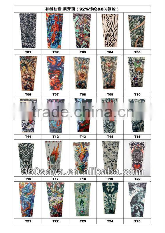 92% nylon and 8% spandex customized logo tattoo sleeves TS 05 Custom