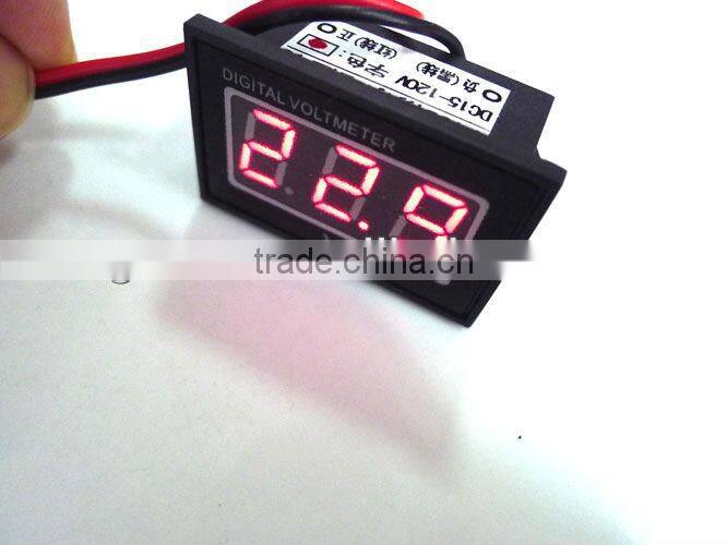 Mini Digital car Voltmeter DC15-120V 24V/36V/48V/96V Waterproof Power volatege Panel Meter